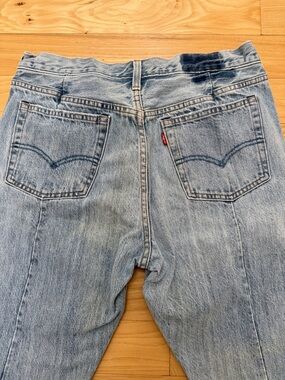 Vintage 100% cotton Levi's 501 button fly skinny tagged 29/30 read description